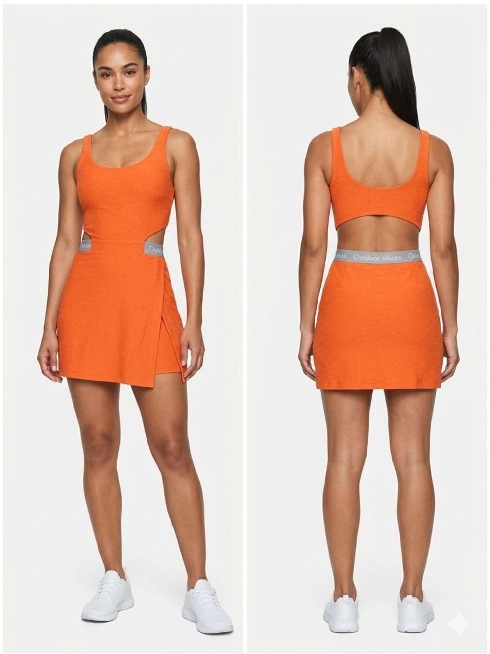 Outdoor Voices Orange Cutout Tank Dress